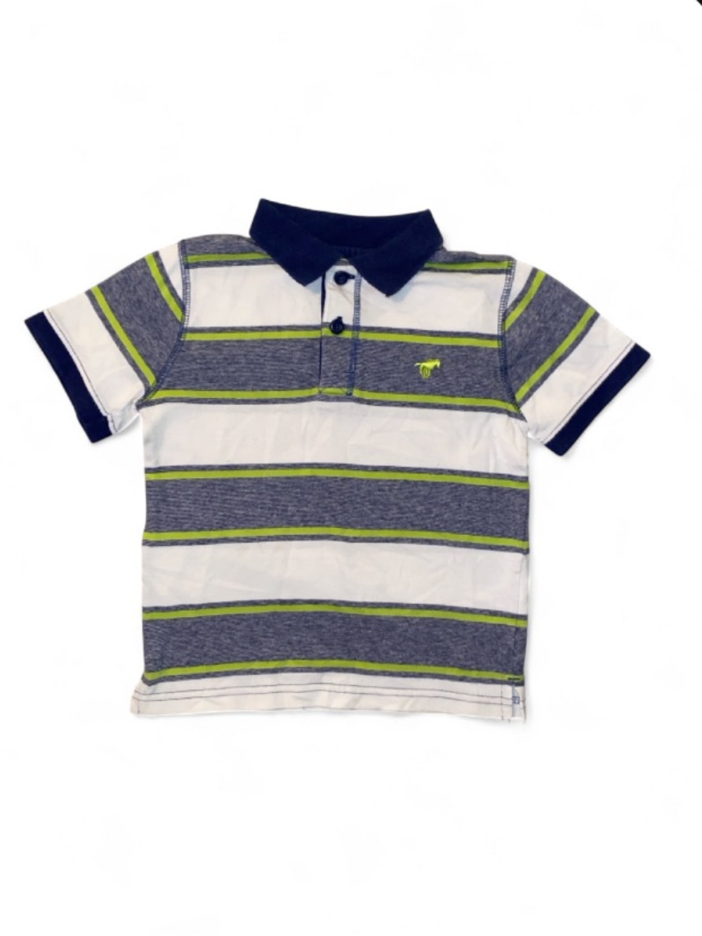 Wrangler Boys Striped Polo - Navy, White & Lime